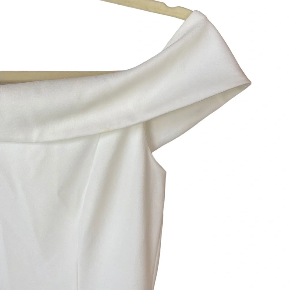 Lulus White Aveline Off The Shoulder Maxi Wedding Dress Dress Women’s Size Small - Picture 4 of 11